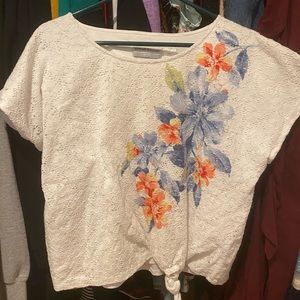 White Floral Blouse